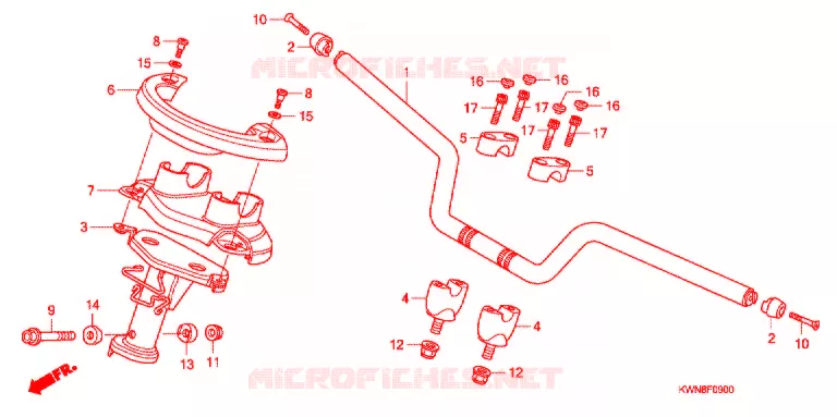 GUIDON - CARENAGE Honda SCOOTER 125 PCX 2010  WW125SA