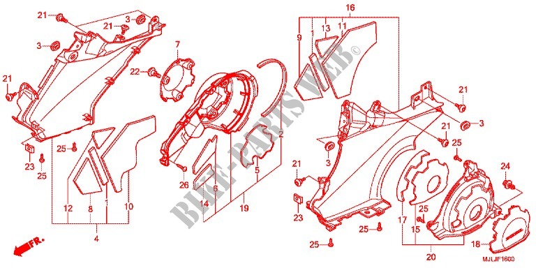 COUVERCLES LATERAUX pour Honda INTEGRA 750 E-PACKAGE de 2014