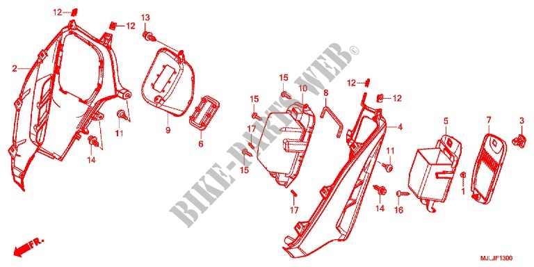 VIDE POCHE pour Honda INTEGRA 750 E-PACKAGE de 2014