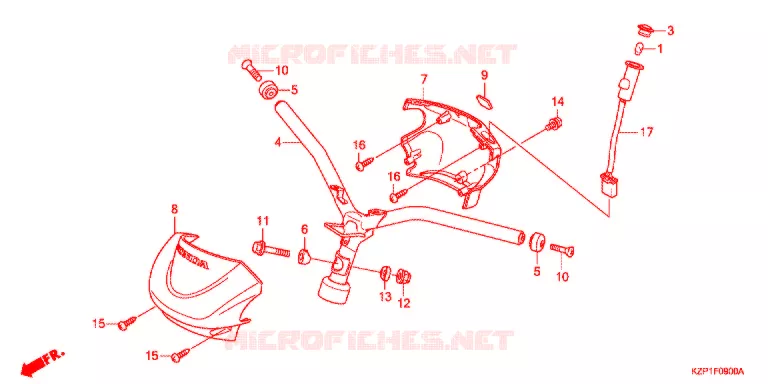 GUIDON - CARENAGE Honda SCOOTER 110 BENLY 2016  MW1101WHG