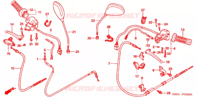 LEVIER DE GUIDON - CABLE - COMMODO Honda SCOOTER 50 RUCKUS 2006  NPS506_A