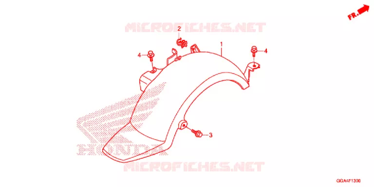 GARDE-BOUE ARRIERE Honda SCOOTER 50 RUCKUS 2014  NPS50E