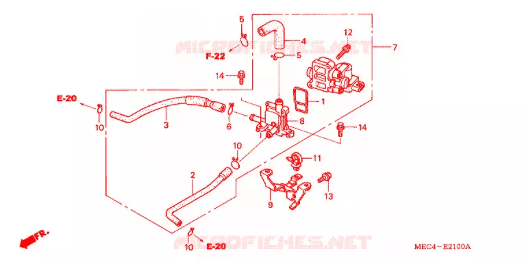SOUPAPE ROTATIVE DE CONTROLE D'AIR Honda MOTO 1800 RUNE 2004  NRX1800DB4
