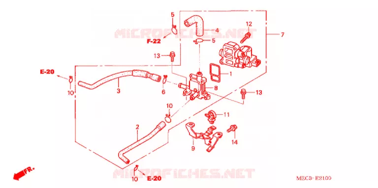 SOUPAPE ROTATIVE DE CONTROLE D'AIR Honda MOTO 1800 RUNE 2004  NRX1800DB4