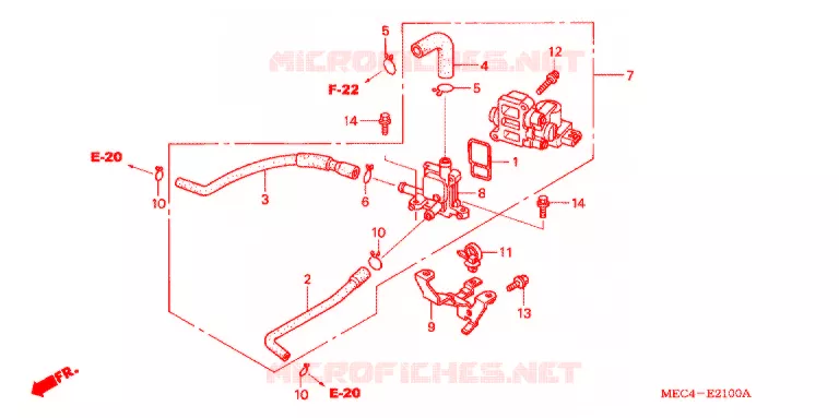 SOUPAPE ROTATIVE DE CONTROLE D'AIR Honda MOTO 1800 RUNE 2005  NRX1800DB5