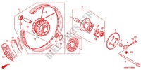 ROUE ARRIERE (RAYON/FREIN A TAMBOUR) pour Honda WAVE 110 Front brake disc, Kick start de 2011