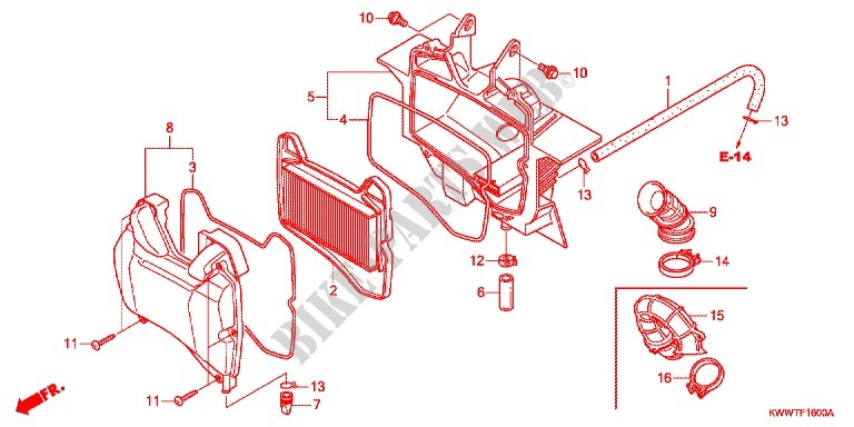 FILTRE A AIR pour Honda WAVE 110 Front brake disc, Kick start de 2011