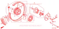 ROUE ARRIERE (RAYON/FREIN A TAMBOUR) pour Honda WAVE 110 Front brake disc, Electric start de 2011