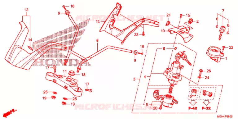 GUIDON - TE DE FOURCHE Honda MOTO 700 DN01 2009  NSA700A9