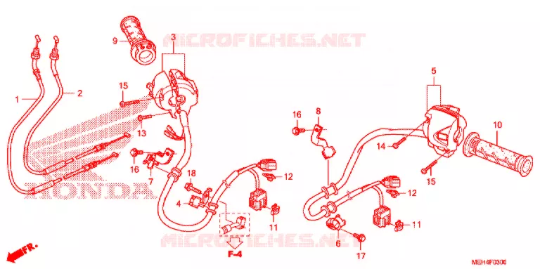 COMMODO - LEVIER - CABLE Honda MOTO 700 DN01 2009  NSA700A9
