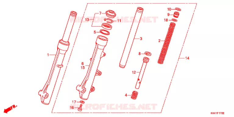 FOURCHE Honda SCOOTER 110 DIO 2016  NSC110CBFF