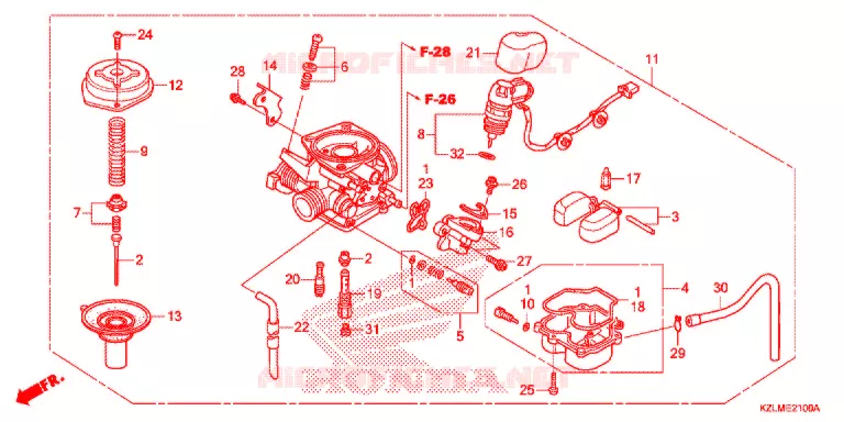 CARBURATEUR Honda SCOOTER 110 SPACY 2012  NSC110CSD