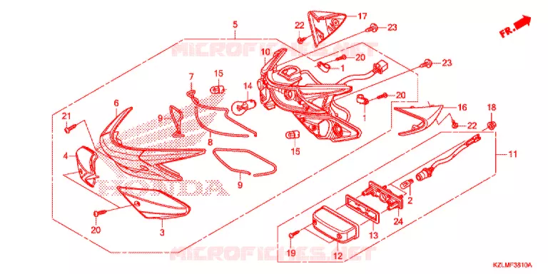 FEUX ARRIERE Honda SCOOTER 110 SPACY 2013  NSC110CSD