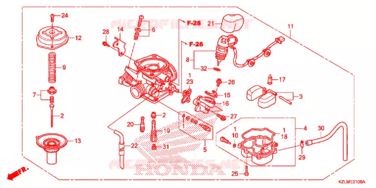 CARBURATEUR Honda SCOOTER 110 SPACY 2014  NSC110CSE