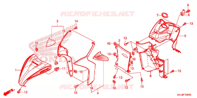 CARENAGE AVANT - PROTEGE JAMBES Honda SCOOTER 110 SPACY 2015  NSC110CSE