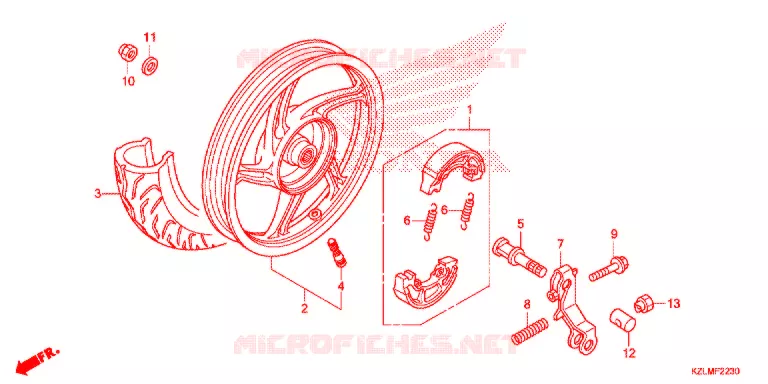 ROUE ARRIERE Honda SCOOTER 110 SPACY 2015  NSC110CSE