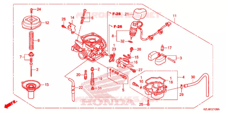 CARBURATEUR Honda SCOOTER 110 SPACY 2015  NSC110CSE