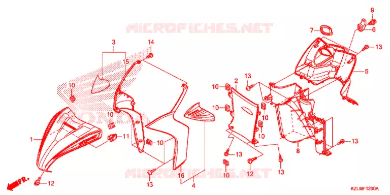 CARENAGE AVANT - PROTEGE JAMBES Honda SCOOTER 110 SPACY 2014  NSC110CSE