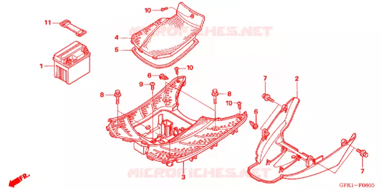 MARCHE PIEDS (NSC50SH4/5/6/7) Honda SCOOTER 50 DIO 2005  NSC50SH5