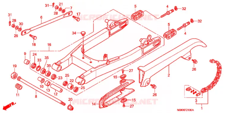 BRAS OSCILLANT Honda MOTO 400 SHADOW 2004  NV400C4