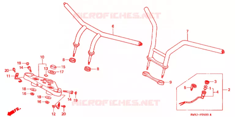 GUIDON - TE DE FOURCHE Honda MOTO 400 STEED 1993  NV400CP_III