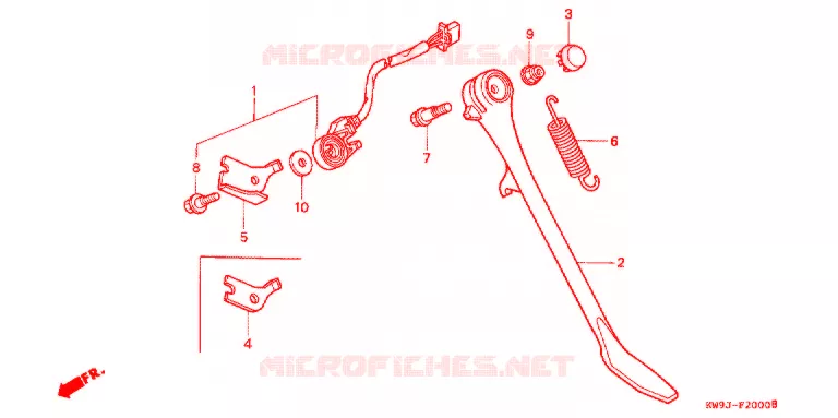 BEQUILLE LATERALE Honda MOTO 400 STEED 1993  NV400CP_IV