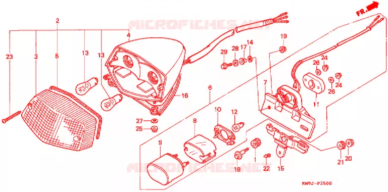 FEU ARRIERE Honda MOTO 400 STEED 1993  NV400CP_IV