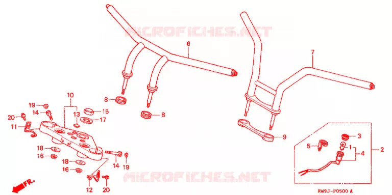 GUIDON - TE DE FOURCHE Honda MOTO 400 STEED 1993  NV400CP_IV