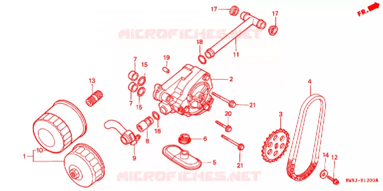 FILTRE A HUILE - POMPE A HUILE Honda MOTO 400 STEED 1994  NV400CR_II