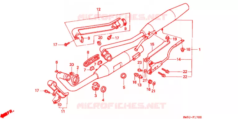 SILENCIEUX D'ECHAPPEMENT Honda MOTO 400 STEED 1994  NV400CR_II