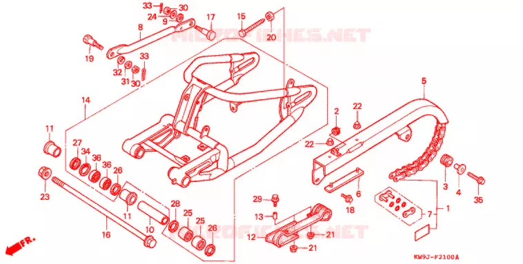 BRAS OSCILLANT Honda MOTO 400 STEED 1994  NV400CR_IV