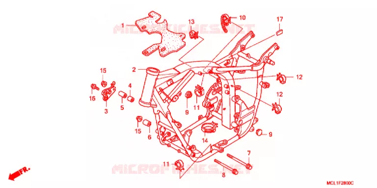 CADRE Honda MOTO 400 SHADOW 2002  NV400DC2
