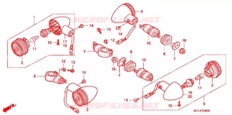 CLIGNOTANT Honda MOTO 400 SHADOW 2002  NV400DC2