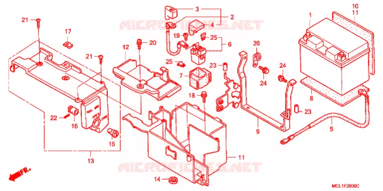 BATTERIE Honda MOTO 400 SHADOW 2004  NV400DC4