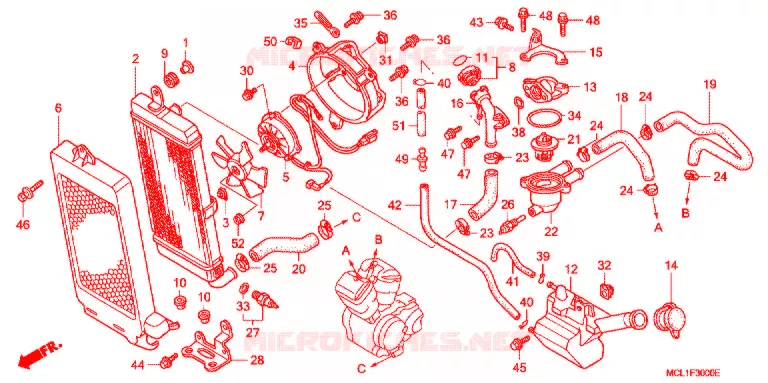 RADIATEUR Honda MOTO 400 SHADOW 2000  NV400DCY