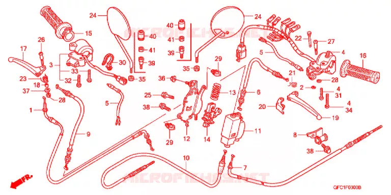 LEVIER DE GUIDON - CABLE - COMMODO Honda SCOOTER 50 TODAY 2004  NVS501SH4