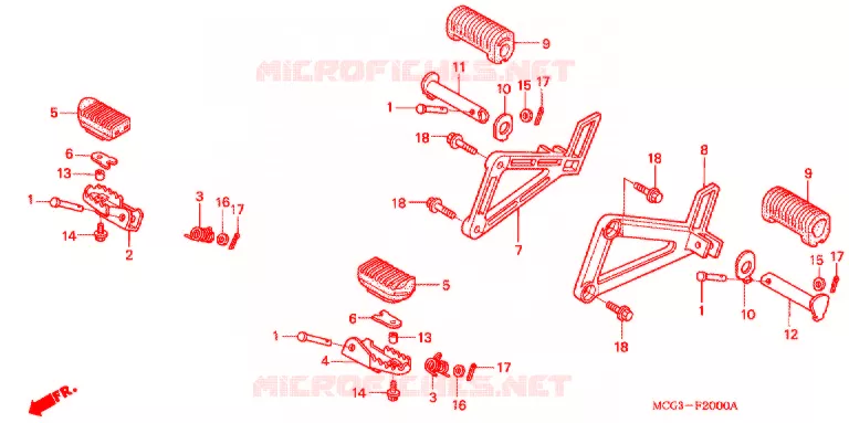 REPOSE PIED Honda MOTO 400 NX 2006  NX4006