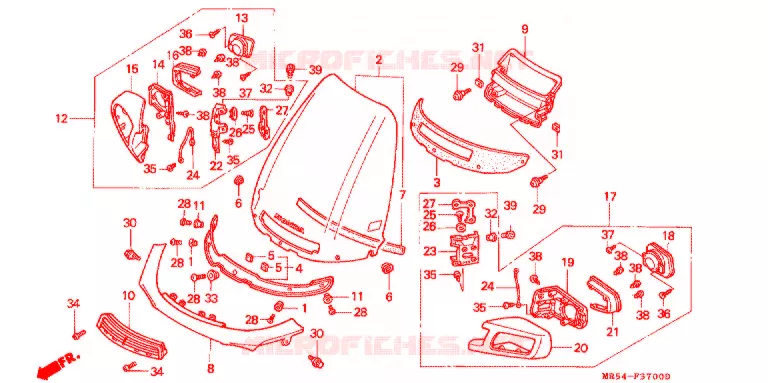 PARE-BRISE Honda MOTO 800 PC800 1990  PC800L