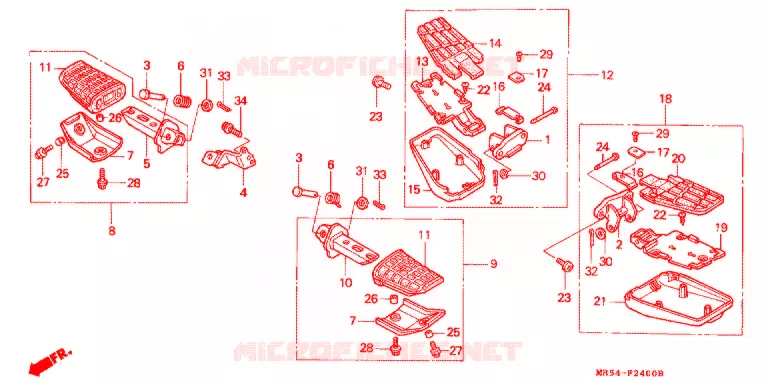 REPOSE PIED Honda MOTO 800 PC800 1990  PC800L