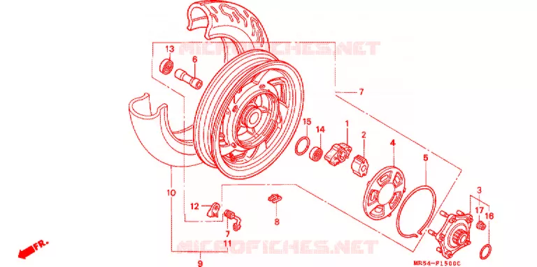 ROUE ARRIERE Honda MOTO 800 PC800 1990  PC800L