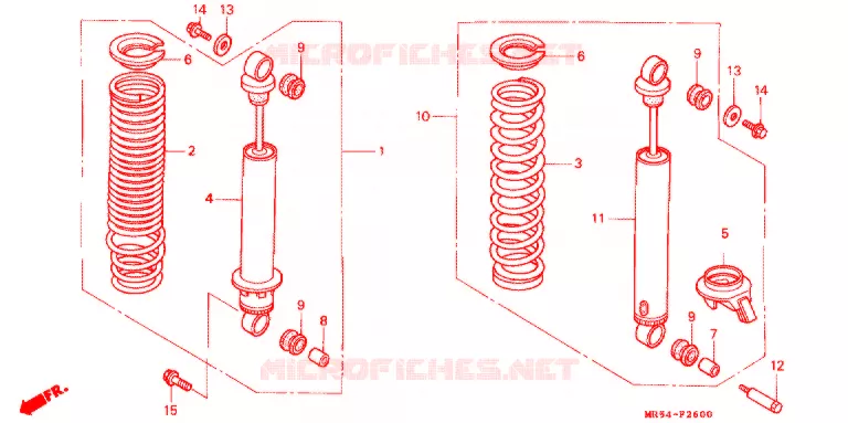 AMORTISSEUR ARRIERE Honda MOTO 800 PC800 1990  PC800L