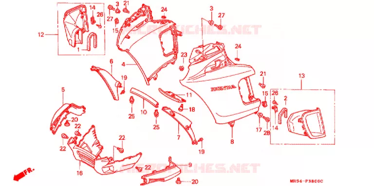 CARENAGE Honda MOTO 800 PC800 1990  PC800L