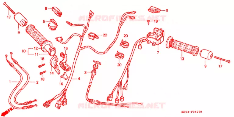 COMMODOS - POIGNEES Honda MOTO 800 PC800 1995  PC800S