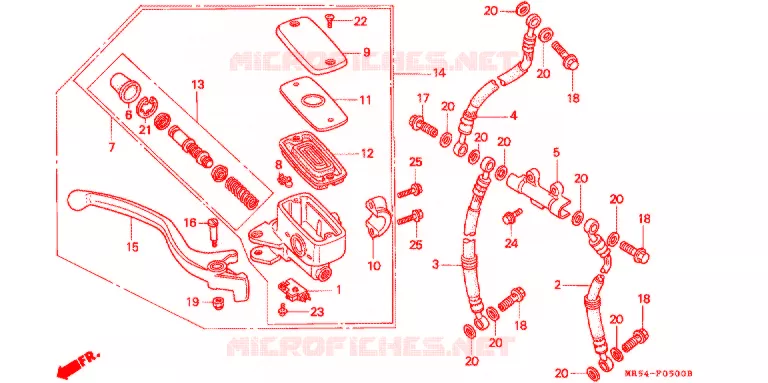 MAITRE CYLINDRE DE FREIN AVANT Honda MOTO 800 PC800 1995  PC800S