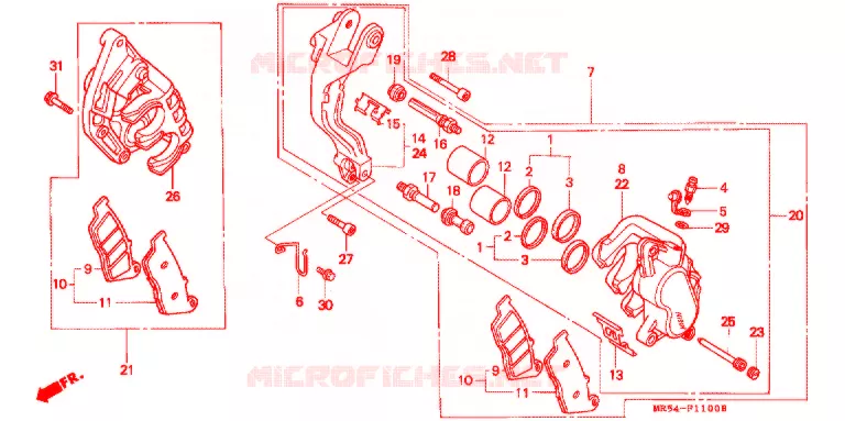 ETRIER DE FREIN AVANT Honda MOTO 800 PC800 1995  PC800S