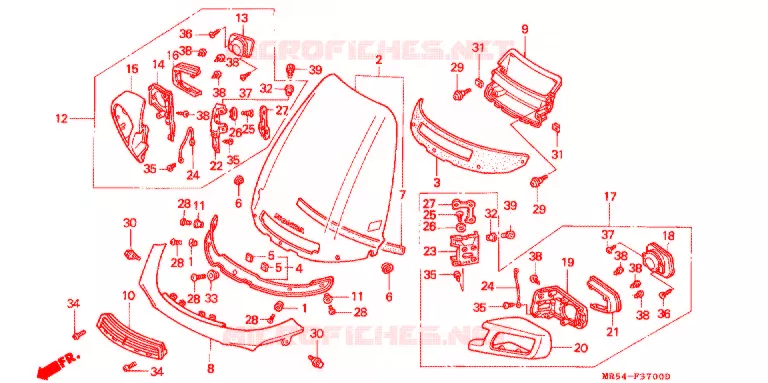 PARE-BRISE Honda MOTO 800 PC800 1997  PC800V