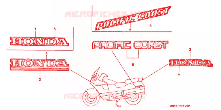 AUTOCOLLANTS Honda MOTO 800 PC800 1997  PC800V