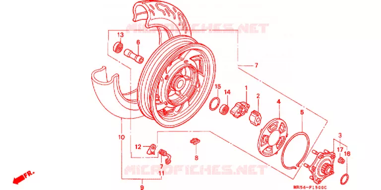 ROUE ARRIERE Honda MOTO 800 PC800 1997  PC800V