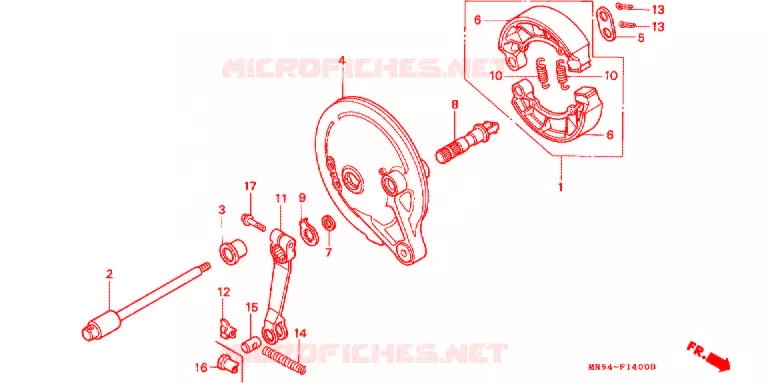 FLASQUE - MACHOIRES DE FREIN ARRIERE Honda MOTO 800 PC800 1998  PC800W