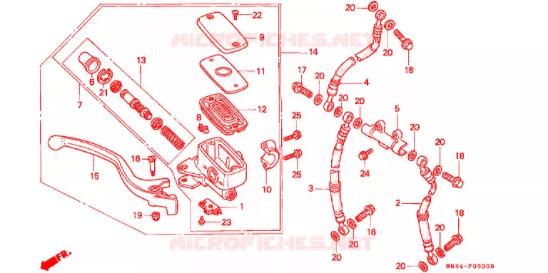 MAITRE CYLINDRE DE FREIN AVANT Honda MOTO 800 PC800 1998  PC800W